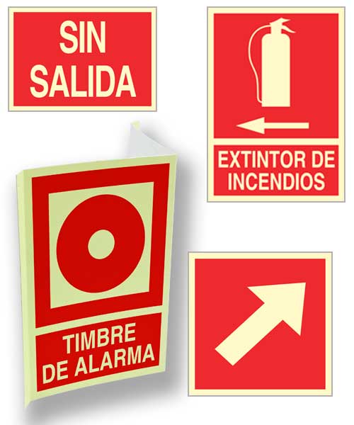 Cartel ISO DIN timbre de alarma, señal de socorro panorámica